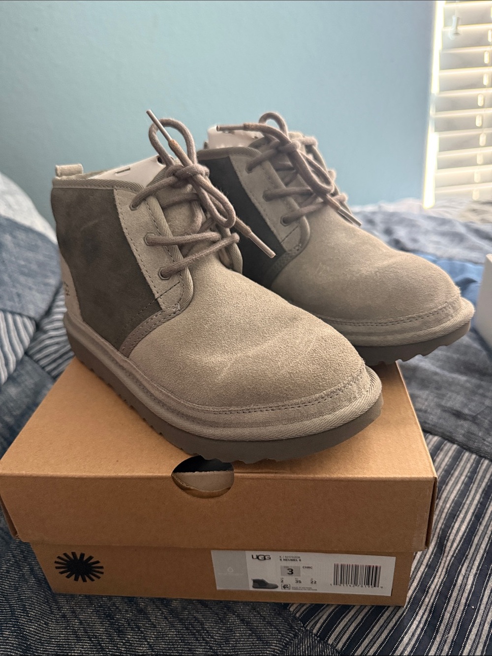 UGG Two-Tone Grey Suede Lace-Up Chukka